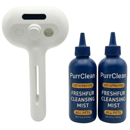 SELF-CLEANING BRUSH + NO-RINSE COAT REFRESH