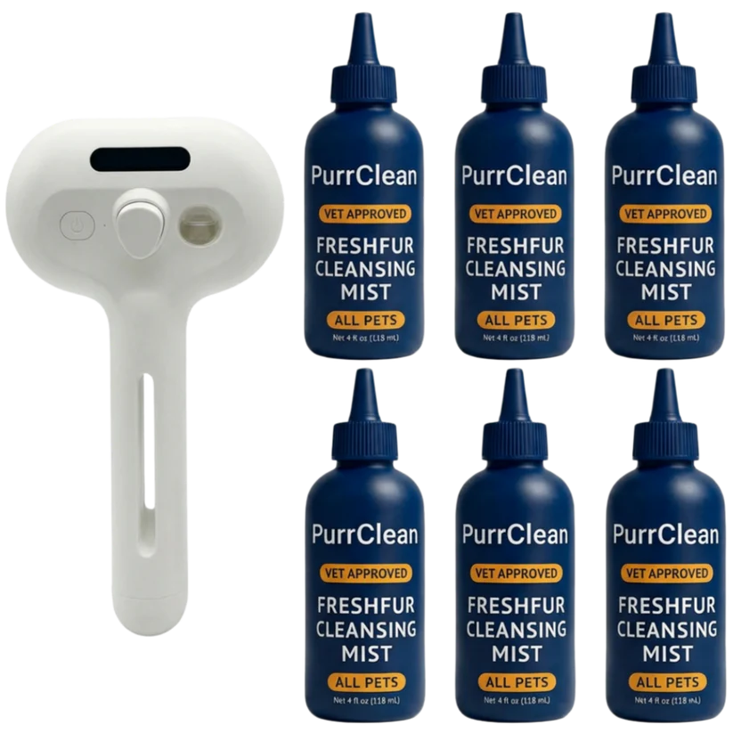 SELF-CLEANING BRUSH + NO-RINSE COAT REFRESH