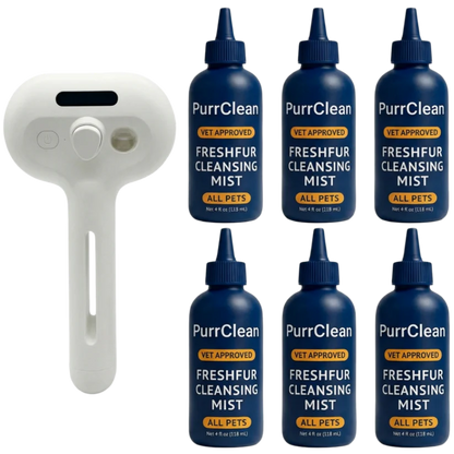SELF-CLEANING BRUSH + NO-RINSE COAT REFRESH