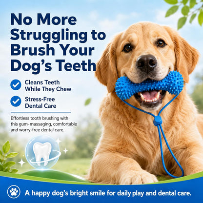2-in-1 Dog Dental Cleaning Chew Toy & Brushing Aid