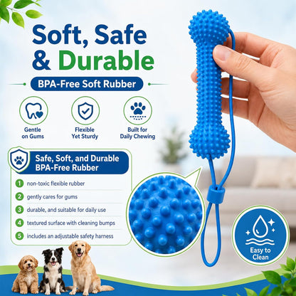 2-in-1 Dog Dental Cleaning Chew Toy & Brushing Aid