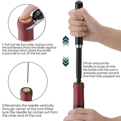 Air Pressure Wine Opener — Open Wine Bottles in Seconds