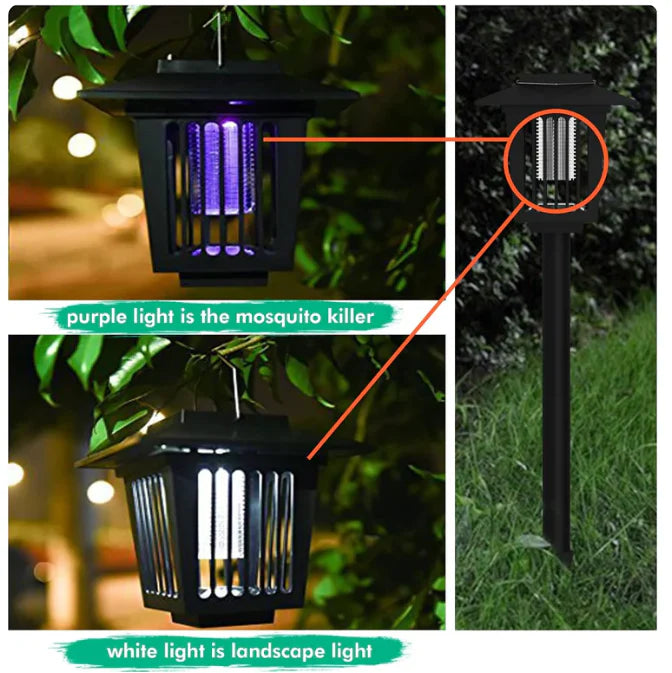 2-in-1 Solar Bug Zapper Patio Light