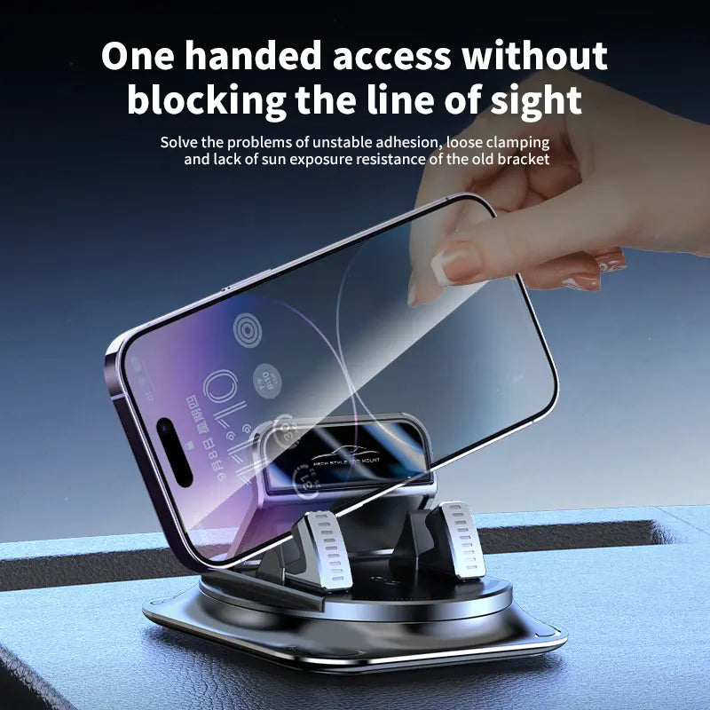 360° Rotating Car Phone Holder – Stable, Anti-Slip & One-Hand Operation