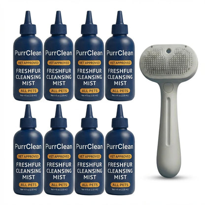 SELF-CLEANING BRUSH + NO-RINSE COAT REFRESH