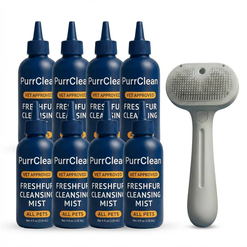 SELF-CLEANING BRUSH + NO-RINSE COAT REFRESH
