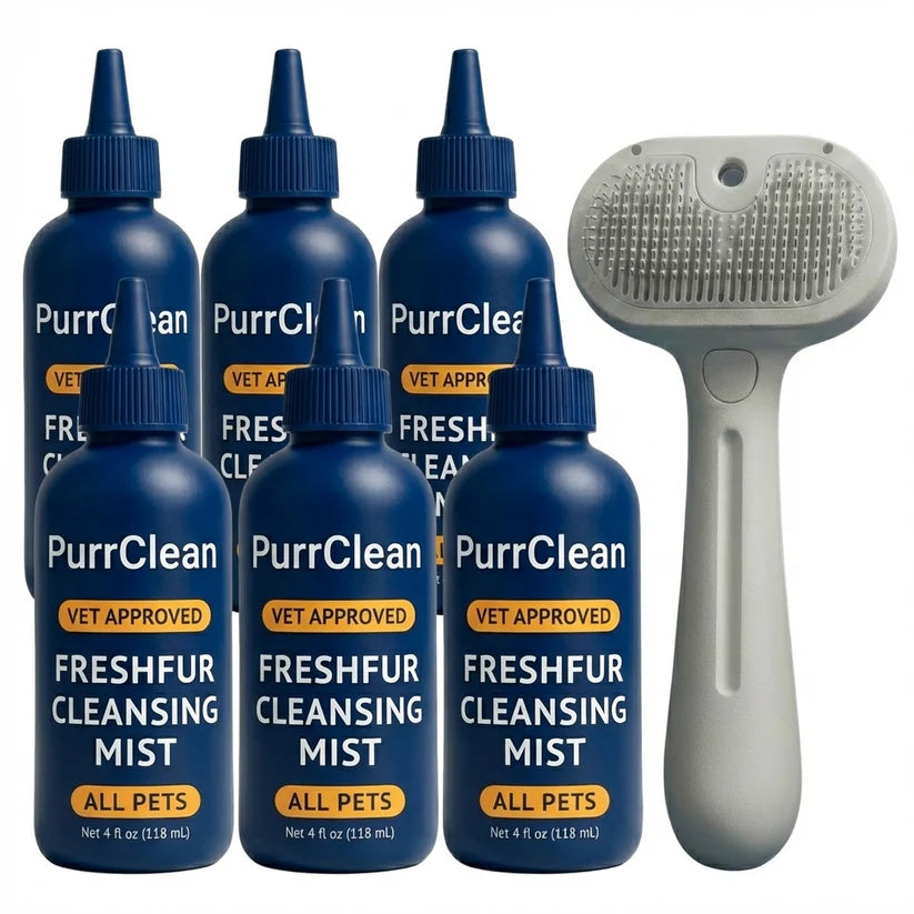 SELF-CLEANING BRUSH + NO-RINSE COAT REFRESH
