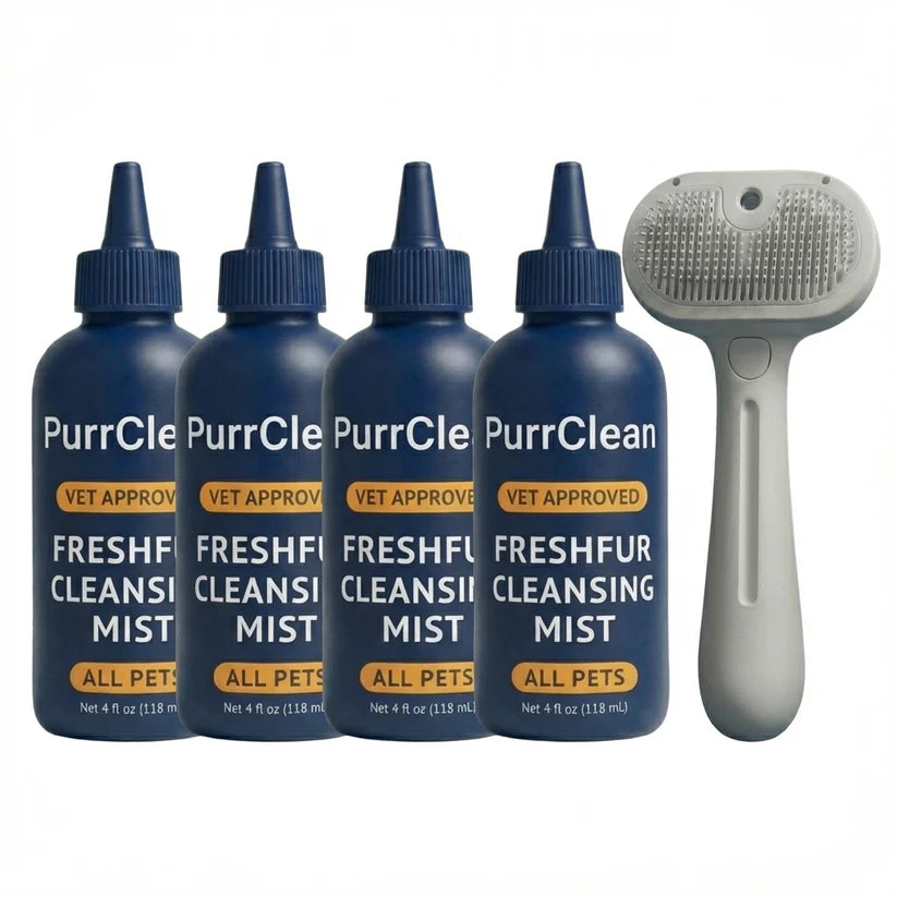 SELF-CLEANING BRUSH + NO-RINSE COAT REFRESH