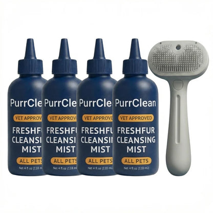 SELF-CLEANING BRUSH + NO-RINSE COAT REFRESH
