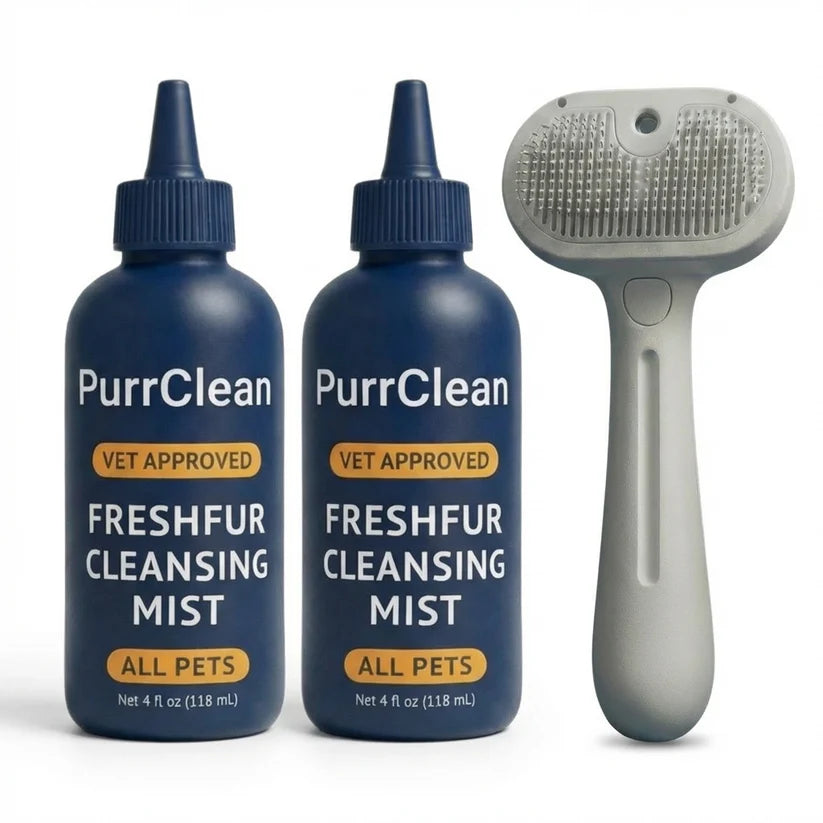 SELF-CLEANING BRUSH + NO-RINSE COAT REFRESH
